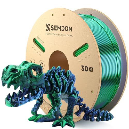 Dual-Color Silk PLA Filament 1.75mm, Deep Blue&Green Gradient PLA - color: Blue-green