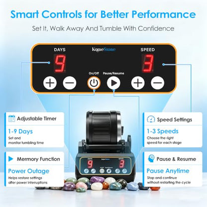 KomeStone K1 Quiet Rock Tumbler Kit for Adults, Kids & Families - color: Black