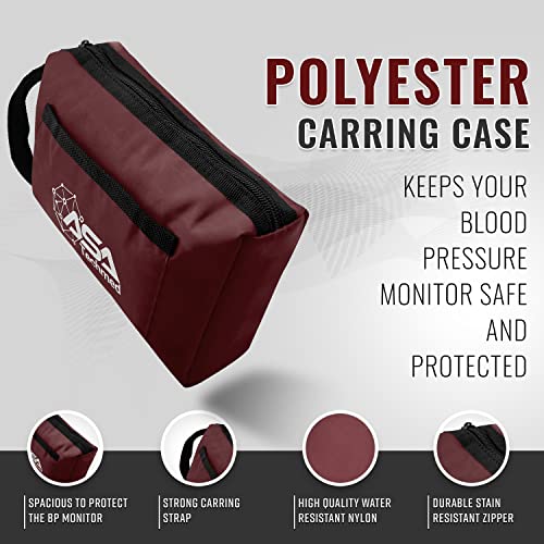 ASA TECHMED Nurse Essentials Professional Kit with Handheld Travel Case | 3 Part Kit Includes Adult Aneroid Sphygmomanometer Blood Pressure Monitor, Stethoscope, Diagnostic Otoscope (Maroon) - color: Maroon