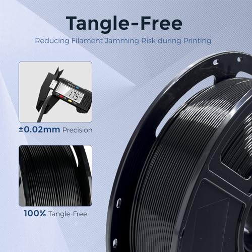 FLASHFORGE PETG Pro Filament 1.75mm Black, 3D Printer Filament 1kg (2.2lbs) Spool, Dimensional Accuracy +/- 0.02mm, 3D Printing Filament for Various Mechanical Parts, Waterproof Parts - color: Black