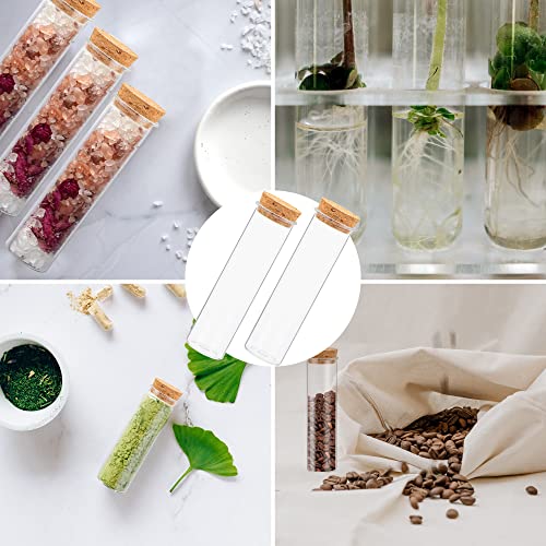 20 Pcs 60ml Plastic Test Tubes with Cork Stoppers, 120x30MM - size: 60 ML