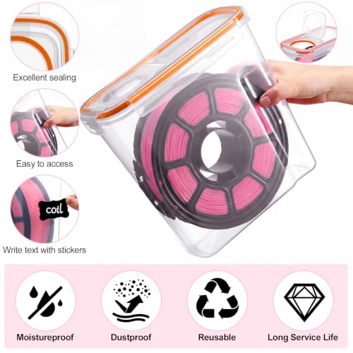Blushtier 12 Pcs Filament Storage Box with Stickers and Marker - color: Orange