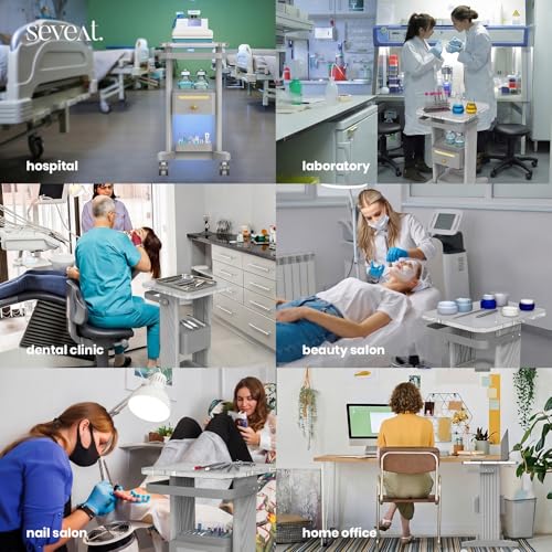 Professional Medical Cart | 3-Tier Rolling Trolley with Drawers | 198 lbs Capacity | Portable Utility Cart for Hospitals, Clinics, Spa, Office, or Home (Silver) - color: Silver