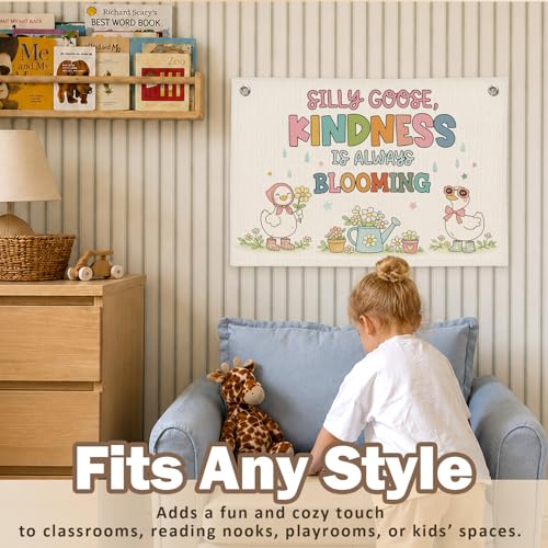 Silly Goose Classroom Nursery Decor Wall Hanging Banner - color: 02-Silly Goose Classroom(Beige)