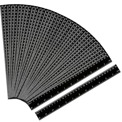 EBOOT 50 Pack 12 Inch Black Plastic Rulers Bulk for Classroom School Office - color: Black