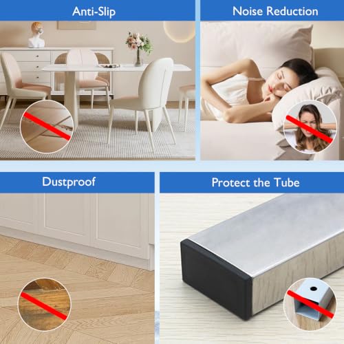 4 Pack 1-1/2"x1 Black Rectangular Tube End Cap Plastic Plugs - color: Black, size: 1-1/2" x 1" - 4 pcs