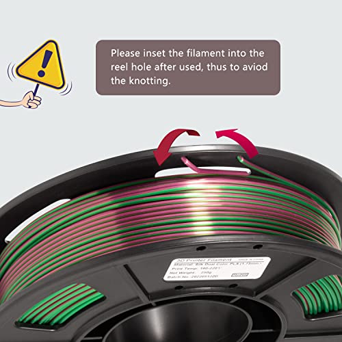 iSANMATE 3D Printer Filament, PLA Filament 1.75mm Bundle, Dual Color Filament Silk PLA, Dimensional Accuracy +/- 0.03 mm, 250g x 4 Pack(Gold+Red,Red+Green, Blue+Silver, Bronze+Silver) - color: A- Gold+red,red+green,blue+silver,bronze+silver