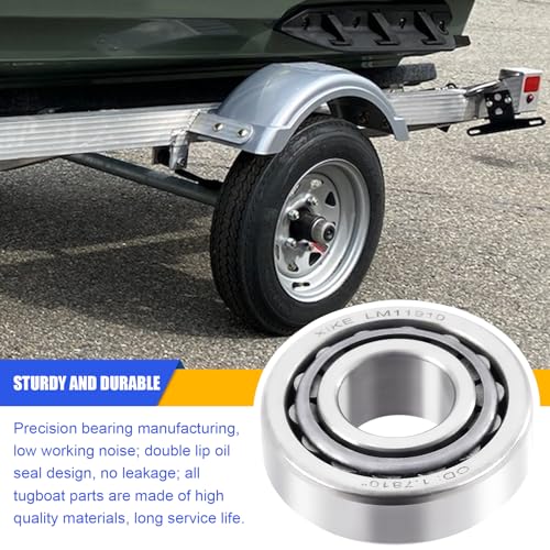XiKe Trailer Bearings LM11949 LM11910 for 3/4" Axles, 2 Sets - size: LM11949/10 + Seal ID 1.125'', style: Pack 2 Set