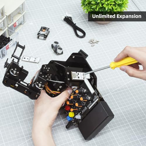 Robotic Arm with Arduino 5DOF/Axis AI Smart Robot Arm Open Source STEM Educational Building Robotics & Engineering Kits, Science/Coding/Programming Set, miniArm Standard Kit