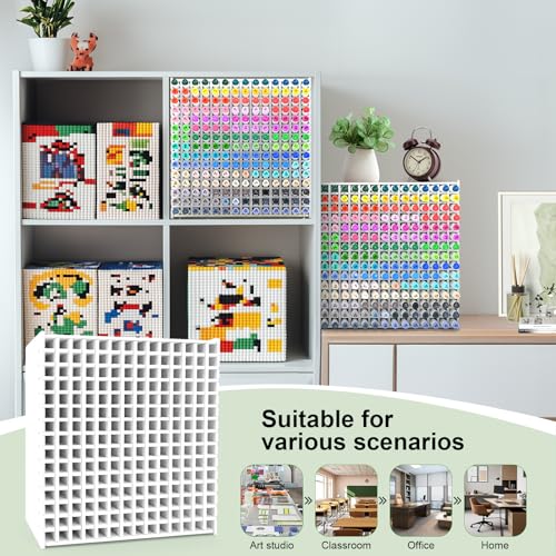 Marker Organizer, 210-Slot Marker Holder with Adjustable Dividers - size: 210 Holes