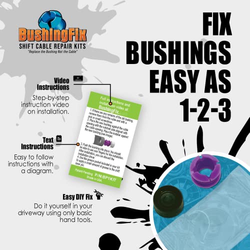 BushingFix BP1Kit - Automatic Transmission Shift Cable Bushing Repair Kit, Replacement Shifter Cable Bushing, Quality Transmission Repair Kit, Compatible with Nissan, Toyota, Hyundai, and Other Brands