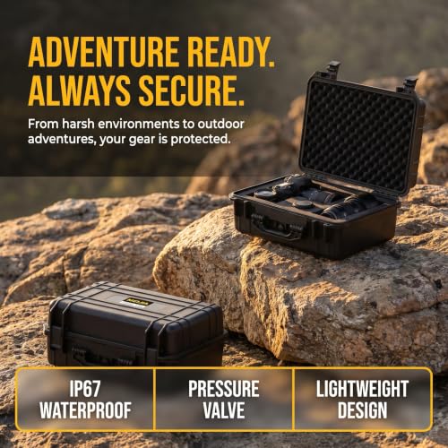 MEIJIA Portable All Weather Waterproof Camera Case with Customized Fit Foam,Fit Use of Drones,Camera,Equipments,Pistols,Elegant Black(18.3 ”x14.57”x8.66”) - size: 18.3" x 14.57" x 8.66"
