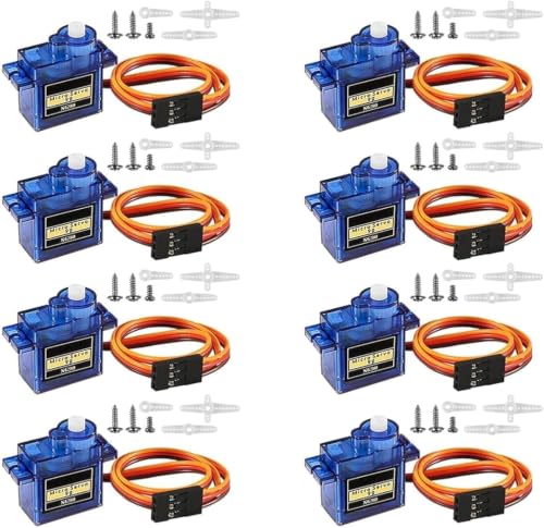 8PCS SG90 9G 360° Micro Servo Motor, 9g Metal Gear Digital Servo - color: SG90 9G 360°