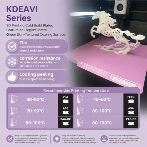 FrostGrain 257x257mm Cold Build Plate for Bambu-Lab A1/P1P/P1S/P2S/X1/X2D - color: Lilac Frostgrain, size: A1/X2D/P1S/P2S/P1P/X1C/X1E