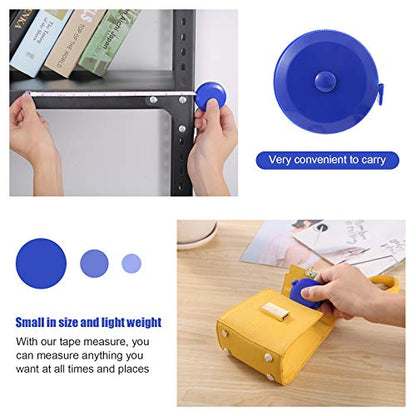 Tape Measures Retractable, Fabric Measuring Tape, 60 Inch Small Sewing Tape Measure for Craft Nursing Medical Travel(3 Pack/Blue) - color: Blue