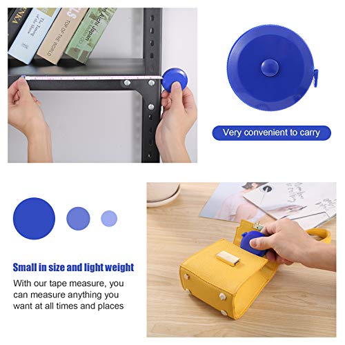 Tape Measures Retractable, Fabric Measuring Tape, 60 Inch Small Sewing Tape Measure for Craft Nursing Medical Travel(3 Pack/Blue Yellow Red) - color: Blue, Yellow, Red