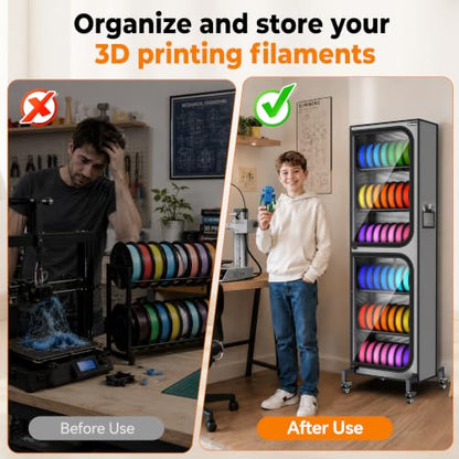 Orionix 6-Tier Heavy-Duty 3D Printer Filament Storage Holds 42 Spools 1kg - color: E-3 Tier (42rolls)