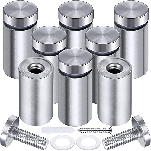 Pelopy 8 Pcs Sign Standoff Screw Wall Mounts, 0.75 X 1.96 Inch,Silver - color: Silver, size: 0.75 x 1.96 Inch