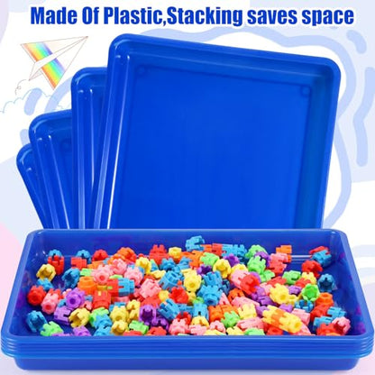 Hoteam 10 Pack Flat Bins Paper Trays,Blue,16.14 X 11.81 X 1.38 Inch - color: Blue, size: 16.14 x 11.81 x 1.38 Inch