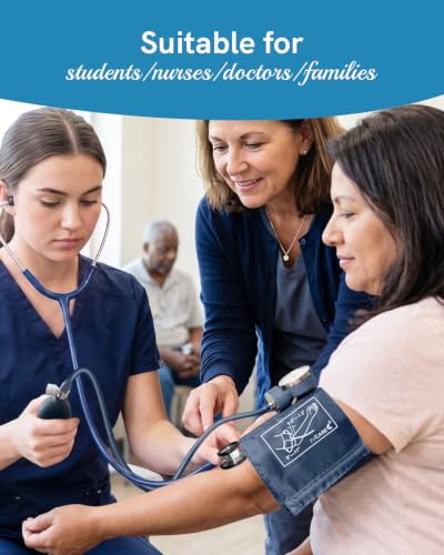 FriCARE Manual Blood Pressure Cuff for Nurses/Nursing/Medical Students - color: Navy Blue