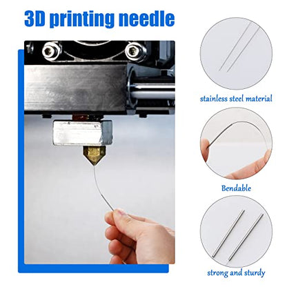 50 Pieces 3D Printer Nozzle Cleaning Kit,0.4 mm Stainless Steel Needles Cleaner 3D Printer Nozzle Cleaner 3D Printer Accessory - color: 0.4mm / 50 Pieces