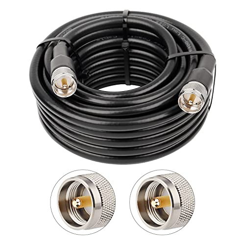 XRDS -RF KMR 400 UHF Coax Cable - 50ft PL-259 UHF Male Coax Jumper - Low Loss 50 ohm Cable for HAM & CB Radio, SWR Meter, Antenna Analyzer, Dummy Load - size: 50 FT