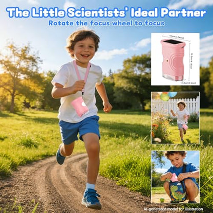 1000X Handheld Digital Microscope for Kids, STEM Educational Toys - color: Pink