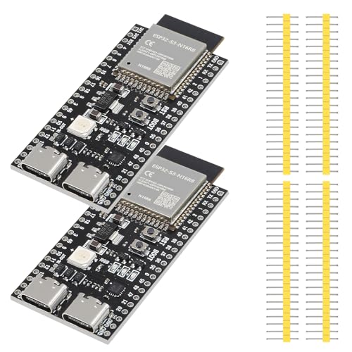 2PCS ESP32 ESP32-S3 Development Board Type-C WiFi+Bluetooth Internet of Things Dual Type-C Core Board ESP32-S3-DevKit N16R8 Development Board ESP32-S3 Module