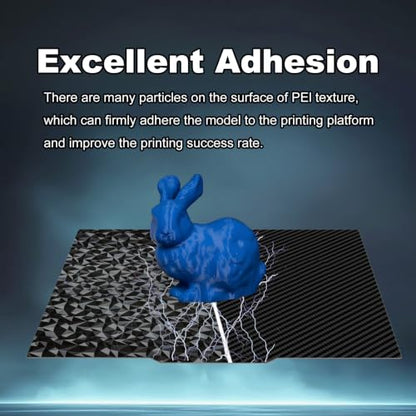 390x390mm 3D Printer Build Plate Smooth PEO+Smooth PET Spring Steel Sheet for Qidi Max 4 Heated Bed (Carbon Fiber + Diamond Pattern) - size: 390x390mm