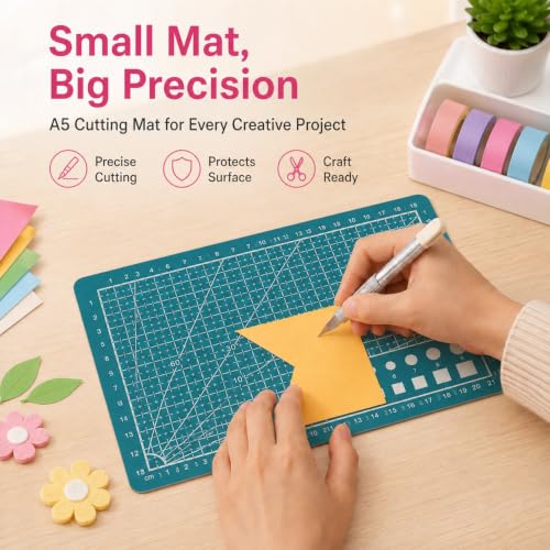 Green A5 Self-Healing Cutting Mat, Non-Slip Craft Board for DIY Projects - color: Green-A5
