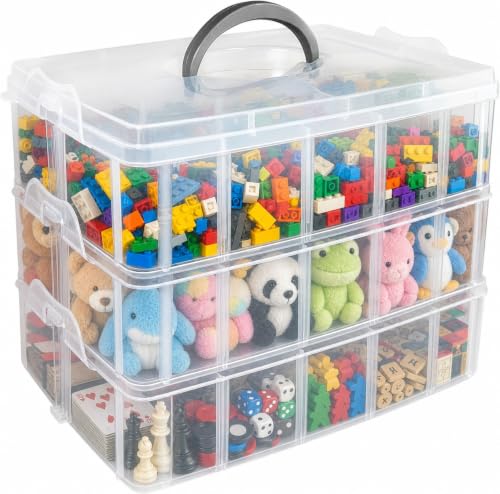 Guyuyii 3-Tier Bead Organizers and Storage with 30 Adjustable Compartments - color: white