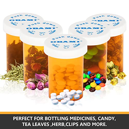 Plastic Medicine Pill Bottles with Child Resistant Caps - Push Down and Turn - Prescription Vial, Medicine Container, Pill Cases Dispenser Organizers (12pcs, 20 Dram) - size: 20 Dram