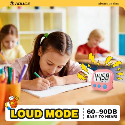 Digital Timer for Kids Classroom Timers for Teachers 4 Pack Blue Pink - color: Blue Pink