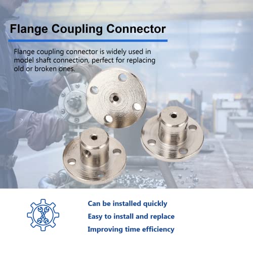 5 Pack 2mm Flange Coupling Connector, Steel Model Coupler Accessory, Shaft Axis Fittings for DIY RC Model Motors, Hardware, High Hardness Coupling Connector, Silver