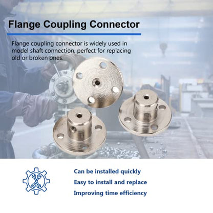 5 Pack 2mm Flange Coupling Connector, Steel Model Coupler Accessory, Shaft Axis Fittings for DIY RC Model Motors, Hardware, High Hardness Coupling Connector, Silver