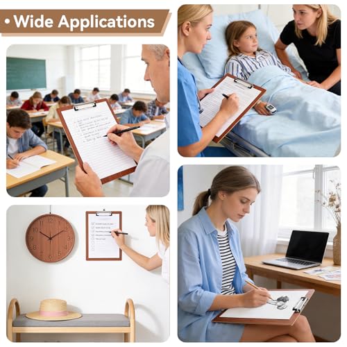 Clip Boards 9x12.6in Wood Made Fit A4 8.5x11 Letter Size, 3mm Thick 3 Pack Sturdy & Bend-resistant Smooth Writing Clipboard for Teacher Businessmen Nurse Versatile Use, Office & School Supplies - color: Amber, size: 9x12.6in - A4