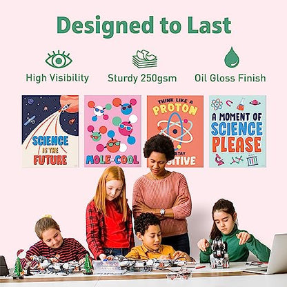 S&O Large Science Posters for Classroom Elementary School, Educational Setup for study area, Science themed billboards for High Schools Decor, Scientific Inspirational banners for Teaching Area- 10PC