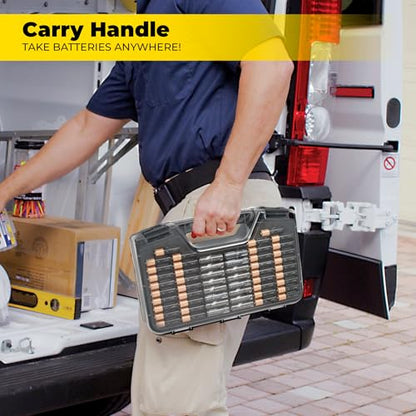 Battery Daddy Ontel Organizer Storage Case & Tester, Holds 180, Charcoal - color: Charcoal