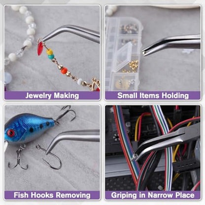 SPEEDWOX 45° Bent Needle Nose Pliers With Smooth Jaw for Jewelry & Fishing - style: Bent Needle Nose Pliers with Smooth Jaw