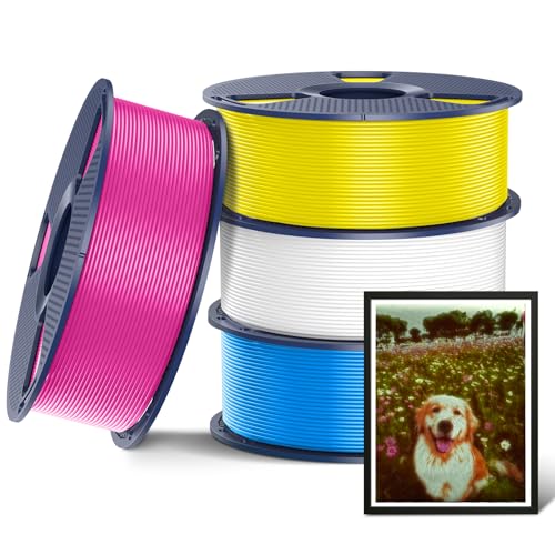 SUNLU PLA+2.0 3D Printer Filament, CMYK Filament, 4-Pack (4KG) - color: 1kg*4 Cmyk-white+cyan+magenta+yellow, size: 4kg