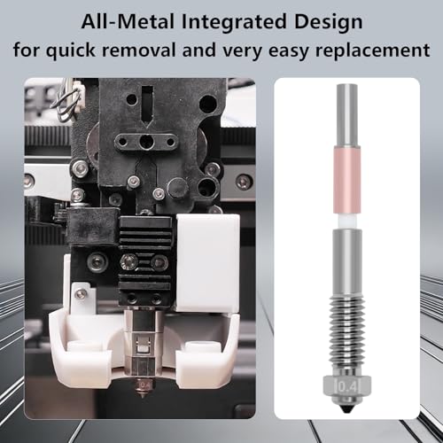 2PCS 0.4mm Bimetal Nozzle for QIDI Q2/Q2C, Quick-Swap Integrated Ceramic Throat Tube Hardened Steel Nozzle All-Metal High Temperature Resistant Hotend Nozzles Replacement for QIDI Q2 3D Printer - style: 2PCS 0.4MM Nozzle
