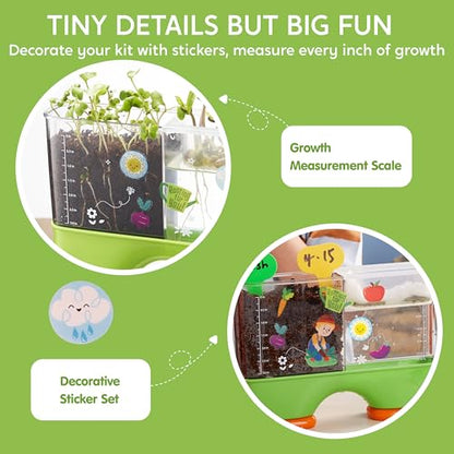 JOVA Klever Kits 2-in-1 Root Viewer & Planting Science Kit for Kids – STEM Learning Gifts for Kids Aged 6+, Soil & Hydro Observation Kit Birthday Toys Gifts for Boys and Girls