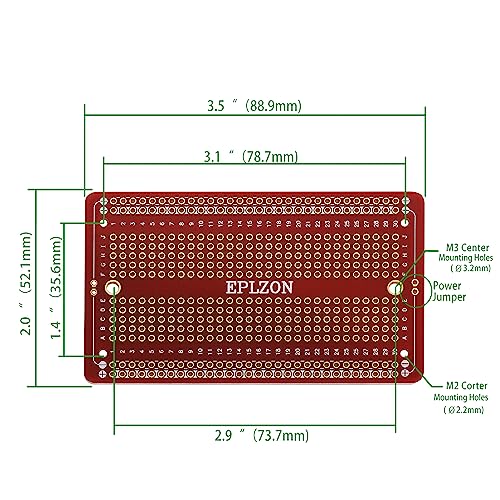 Solderable Breadboard PCB Board Gold-Plated Solder Breadboard for DIY Electronics Projects Apply to Arduino Soldering Projects 3.5"x2.05" (5 Pack + 2 Mini Board,red) - color: Red