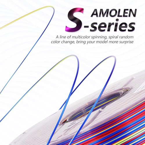 AMOLEN Silk PLA 3D Printer Filament, Shiny Multicolor Rainbow PLA Filament 1.75mm, Fast Color Change PLA 3D Printing Filament for Most FDM 3D Printer, Blue Red YellowGreen - color: Blue/Red/Yellow