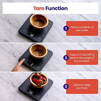 Etekcity Food Kitchen Scale, Digital Grams and Ounces, Medium - color: Midnight Black