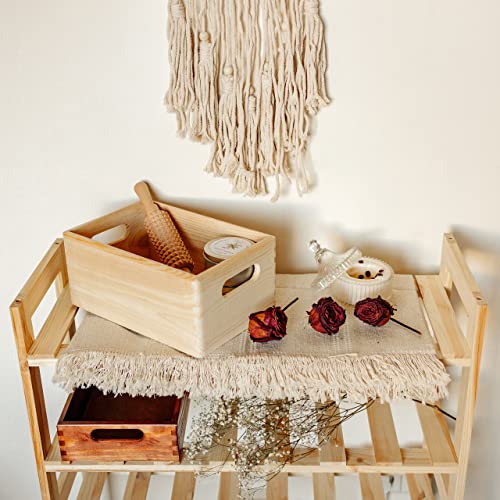 Creative Deco Large Wooden Crate Nesting Crate Handles - color: Beige, size: L