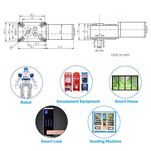 DC 12V 10RPM 40Kg.cm 8mm Single Shaft Self-Locking Reversible Worm Gear Motor with Cable, High Torque Speed Reduction Motor, Turbine Electric Gearbox Motor - size: Single Shaft, style: 12V 10PM