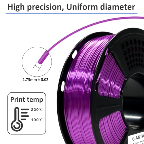 GIANTARM 3D Printer Filament,Silk Dark Purple PLA Filament,1Kg - color: Silk Dark Purple, size: 1kg