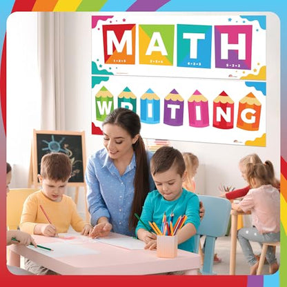 Sproutbrite 4 Pack 13.5"x39" Educational Charts & Posters Homeschool - color: Neutral