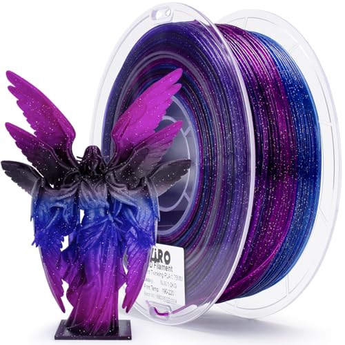 ZIRO Fast Color Change Twinkling PLA, 1.75mm 3D Printing Filament, Galaxy - color: Galaxy